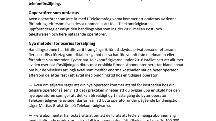 ​Nya uppföranderegler ger enskilda firmor ångerrätt