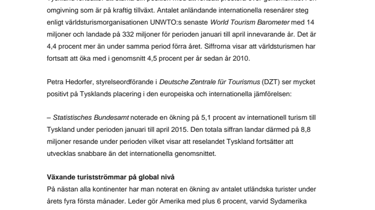 Tysklands incoming ökar mer än världsturismen