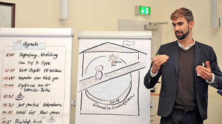 Daniel Berger, studentischer Gesundheitsbotschafter an der TH Wildau, vermittelte Erfahrungen aus dem Projekt "Hochschule in Hochform". © TH Wildau