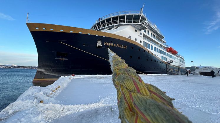 Havila Pollux moored in Finnsnes
