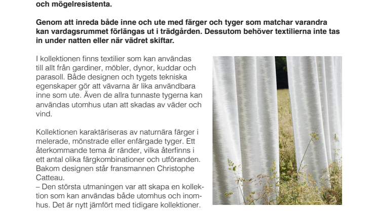 Skapa rum ute – ny textilkollektion som tål väder och vind