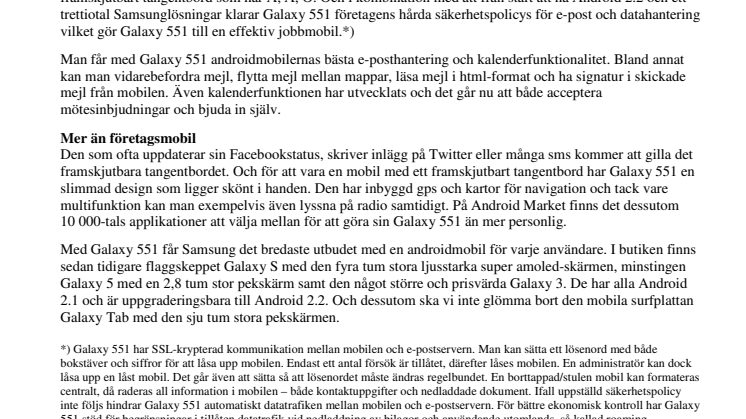 Samsungs första androidmobil med framskjutbart tangentbord