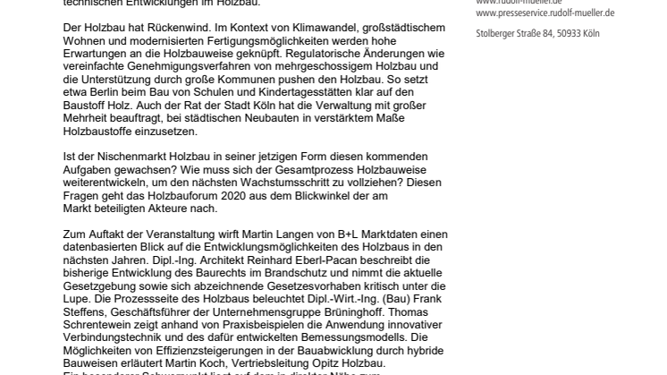 Holzbauforum 2020: Holzbau – bereit für den Massenmarkt? 