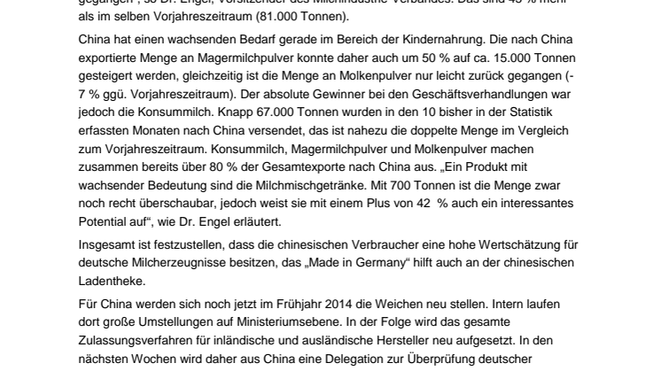 Export: China wichtiger Partner