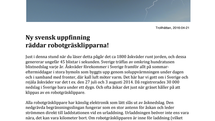 Ny svensk uppfinning räddar robotgräsklipparna!