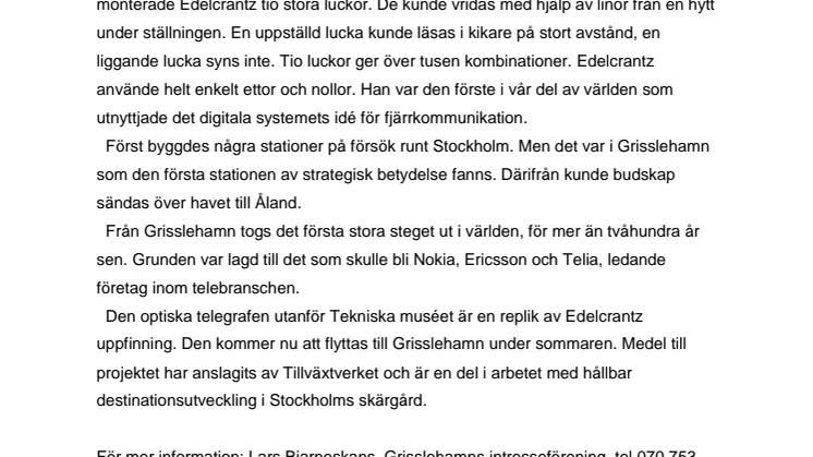 Optisk telegraf till Grisslehamn