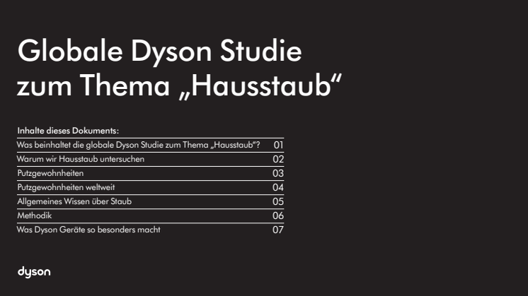 Dyson Dust campaign press pack