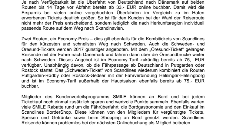 2017 zum Schnäppchenpreis von nur 33 Euro nach Skandinavien