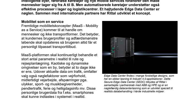 Højtydende Edge Data Center koncept til intelligent transport og logistik