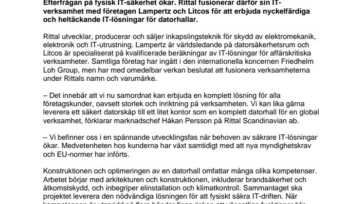 Rittal fusionerar