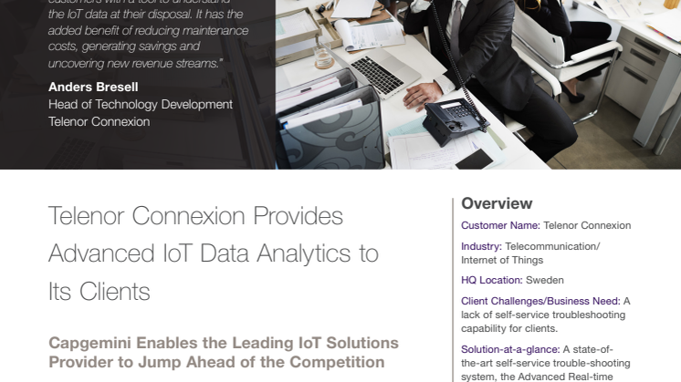 Telenor Connexion and Capgemini about ARTS IoT Data Analytics – Success Story