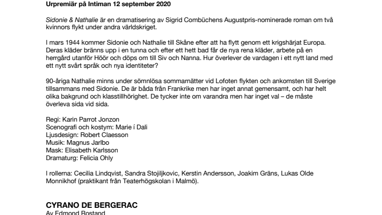 Malmö Stadsteater säsongen 2020/2021