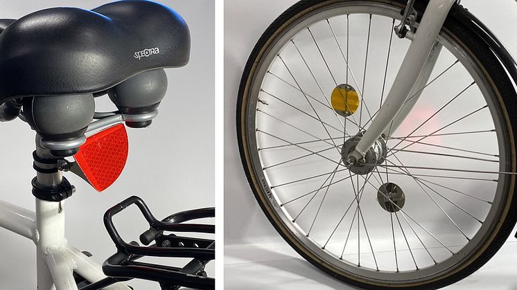 Radarreflexer från Radflex för cyklar som ökar trafiksäkerheten.