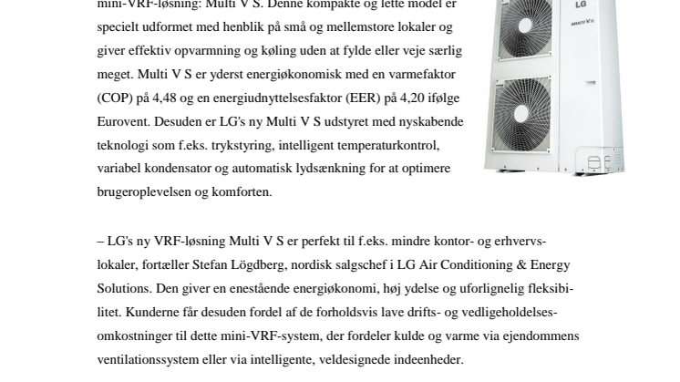 LG LANCERER MULTI V S  – EN NY GENERATION AF MINI-VRF