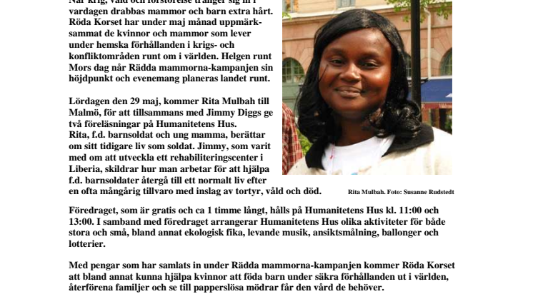 Rita Mulbah, f.d barnsoldat berättar om sitt liv.