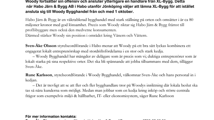 XL-Bygg Habo blir en del av Woody-kedjan