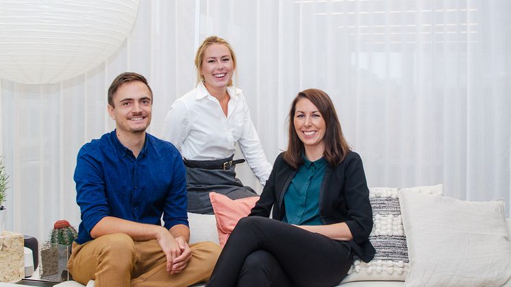 från vänster: Christoffer Torstensson, Catja Färdig, Ellen Hallin