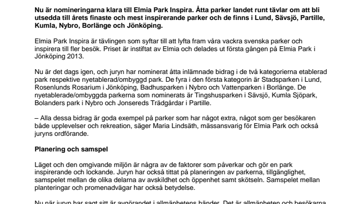 Blir din favoritpark årets park?