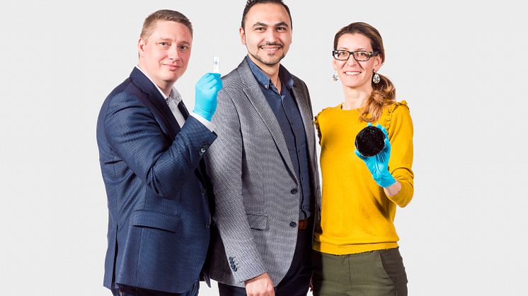  Mattias Goksör, Amin Banaeiyan och Caroline B. Adiels är några av personerna bakom bidraget OrganoVitro. Foto: Johanna Herbst
