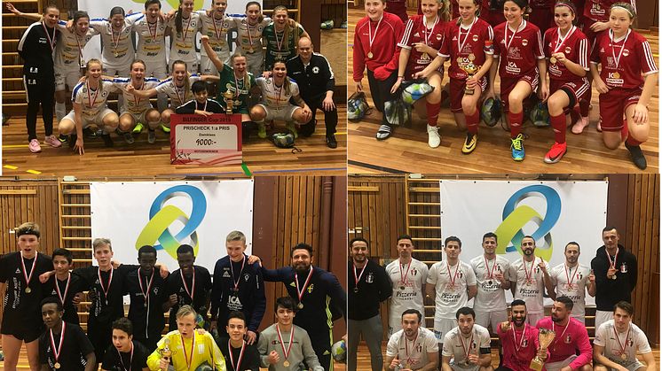 Övre: IFK Uddevalla Futsal  & Stenungsunds IF, Nedre: Vänersborgs IF & Libertà Futsal Club