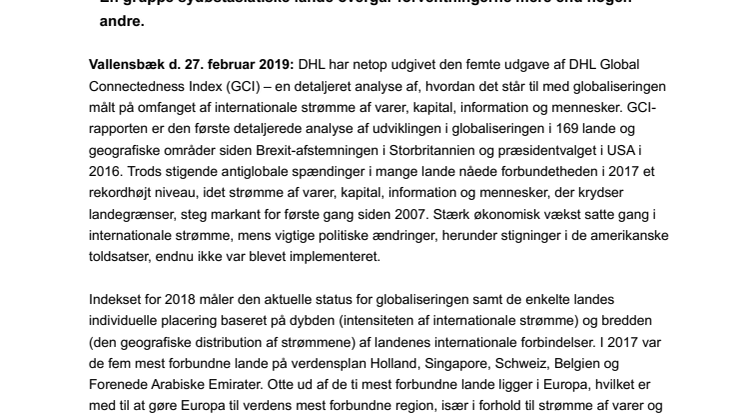 DHL Global Connectedness Index: Globaliseringen sætter nye rekorder 