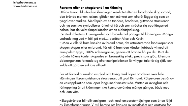 Med eld som verktyg - designen bakom kulturministerns Nobelklänning 