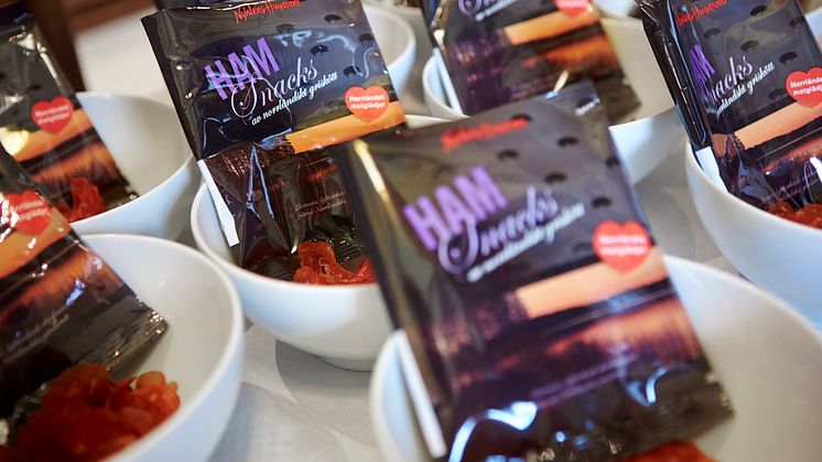 Torkade Ham-snacks från Nyhléns Hugosson