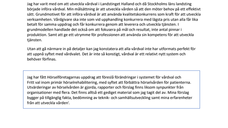 Hörselföretagarna: Utvärdering visar att vårdval och Fritt val lett till kortare vårdköer och ökad nöjdhet