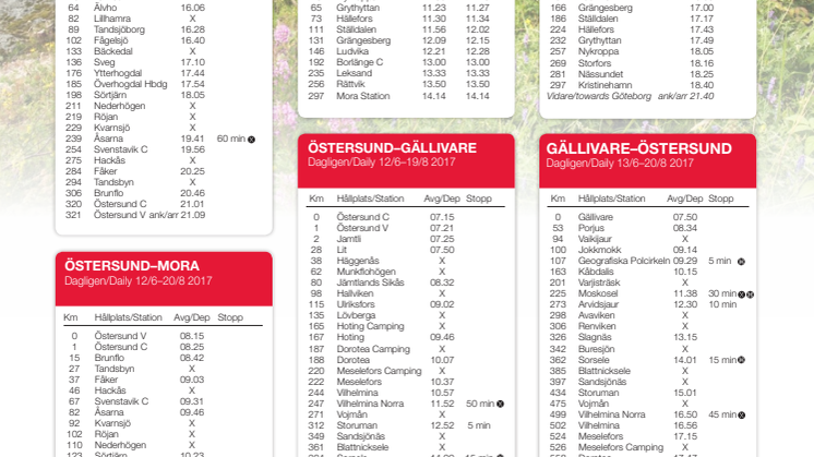 Tidtabell sommartrafik 2017