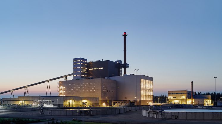 Bioeldat kraftvärmeverk på Sobacken, Borås. 