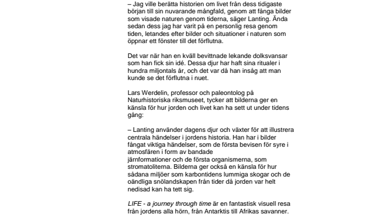 Livets evolution i ny fotoutställning på Naturhistoriska riksmuseet