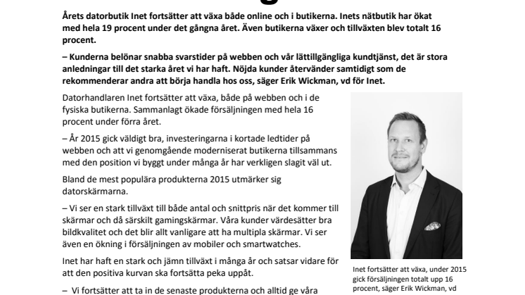 ”År 2015 var vårt bästa år någonsin”