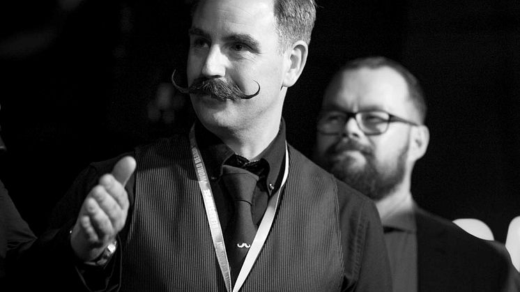 Stefan Jadefjord, huvuddomare i skäggtävlingen på World Beard Day i Stockholm den 2:a september