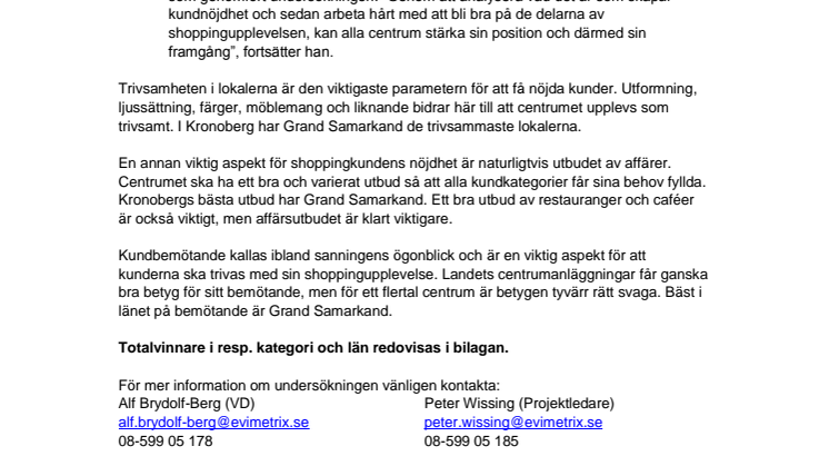 Vad tycker shoppingkunderna i Kronobergs län