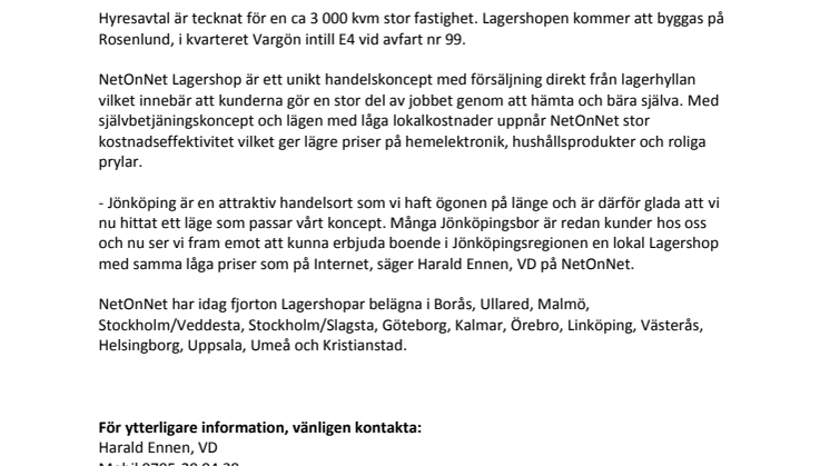NetOnNet öppnar Lagershop i Jönköping!