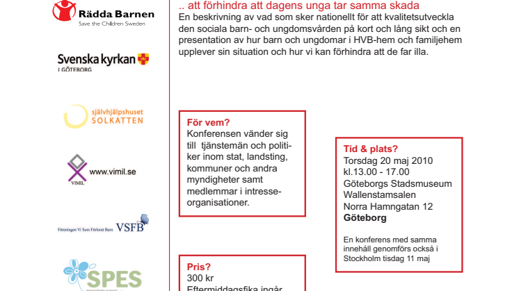 Konferens i Göteborg om Vanvårdade i barndom