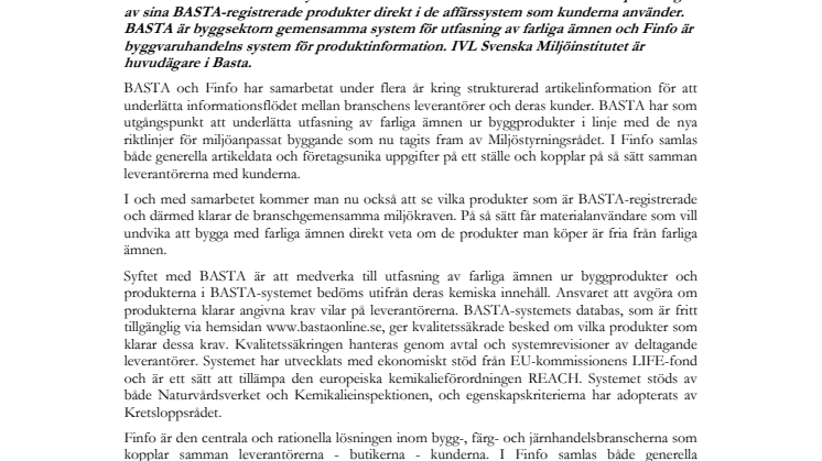 Fördjupat samarbete mellan BASTA och Finfo
