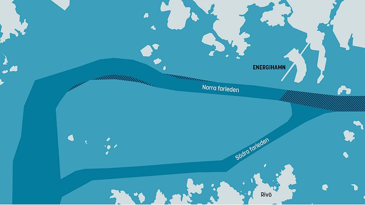 Muddermassorna som grävs upp består till största delen av lera som ska placeras väster om Vinga på ett miljösäkerts sätt. Illustration: Skandiaporten farledsfördjupning
