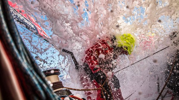 Hard sailing as Volvo Ocean Race teams collect key ocean pollution data (Credit: Ugo Fonolla/Volvo Ocean Race)