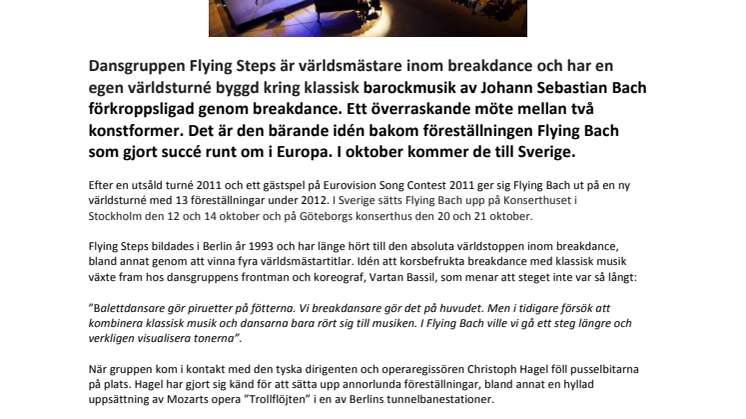 Världsmästare inom breakdance dansar till Bach på utsåld världsturné 