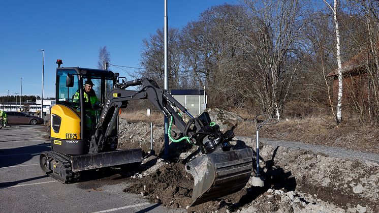 Volvo ECR25 Electric i arbete i Eskilstuna