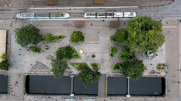 Brunnsparken från ovan. Foto: Yousef Boussir, fastighetskontoret Göteborgs Stad