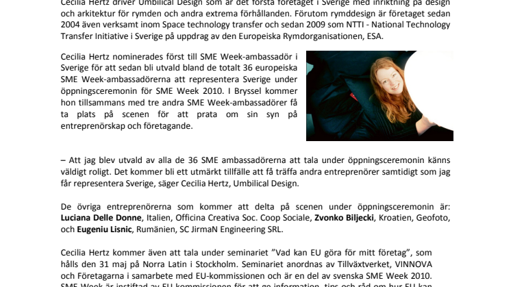 Svensk rymddesign uppmärksammas i Bryssel