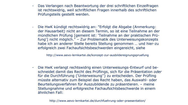 Rechtswidrige Ausbildereignungsprüfung bei der HwK Köln