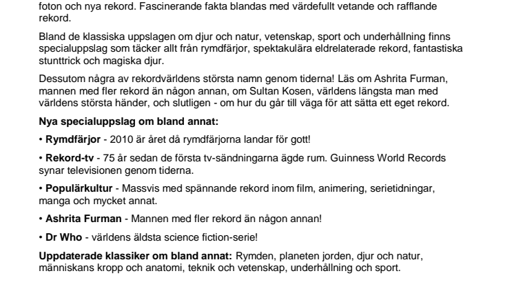 Guinness World Records 2011: Världens bästa rekordbok släpps idag - världen över!