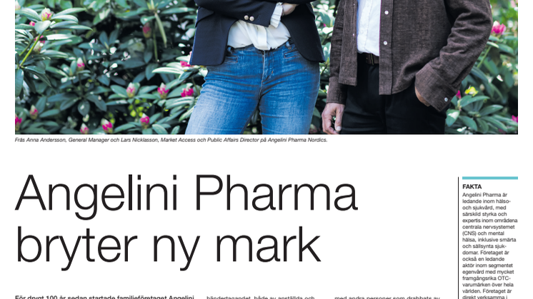 Angelini Pharma satsar inom hjärnhälsa - Brain Health