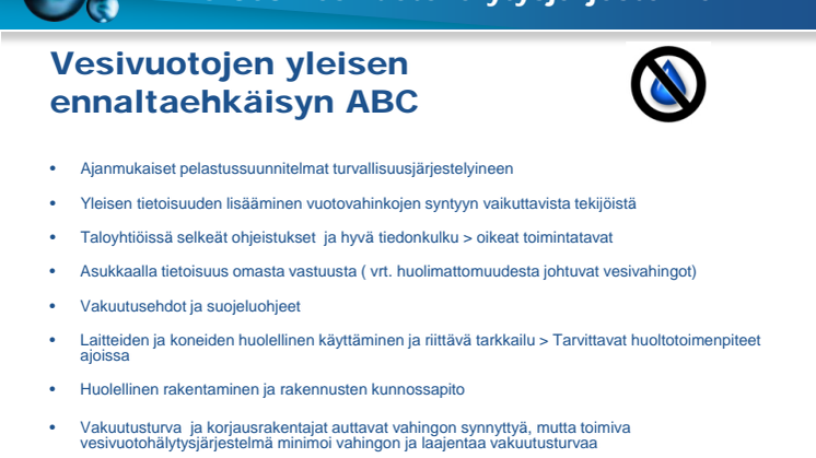 Vesivuotojen ehkäisyn ABC