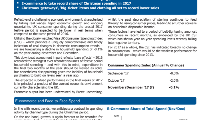 Cold chill to blast UK high street this Christmas as spending set to be down on 2016 levels