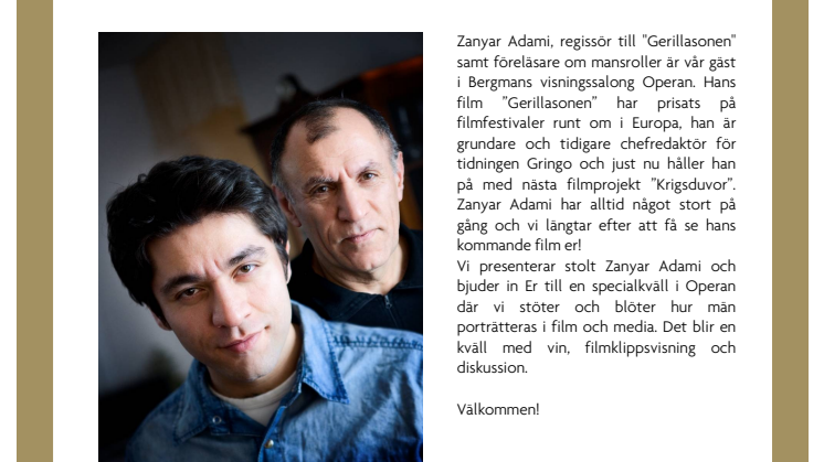 12/11 "Män i film" Specialkväll med Zanyar Adami 