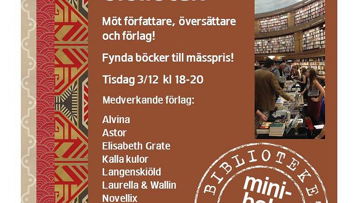 Minibokmässa på Medborgarplatsens bibliotek 3 dec